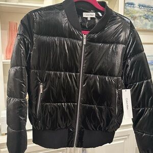 Calvin Klein Shiny Black Quilted Jacket